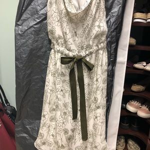 Milly Sundress white and Olive size 6